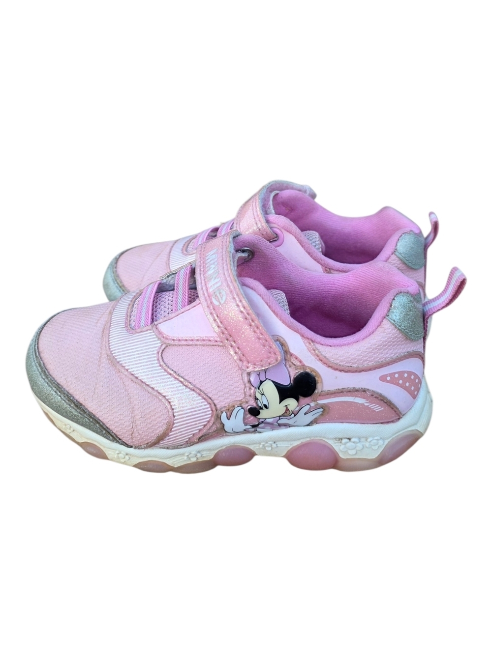 Disney Junior Kids Pink Minnie Mouse Light-Up Athletic Sneakers 11